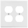 Hubbell 2-Gang Plastic Receptacle Wall Plate (25-Pack) (White)