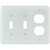 Titan3 White Smooth 3-Gang Toggle/Toggle/Duplex Princess Metal Wall Plate (10 Pack)