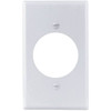 Titan3 White Smooth 1.406" 1-Gang Single Receptacle Standard Metal Wall Plate