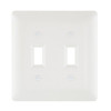 Titan3 2-Gang Toggle/Toggle Midway Plastic Wall Plate, Textured/Paintable, White