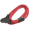 Prime Wire & Cable 50ft 14/3 Sjtw No Overload 3-Outlet Outdoor Extension Cord W/Circuit Breaker Plug (Red)