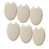 Bemis Easy-Clean Elongated Enameled Wood Closed Front Toilet Seats In Almond, Case Of 6