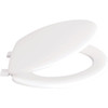 Seasons Wood Elongated Closed-Front Quick-Release Toilet Seat In White