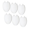Bemis Whisper-Close Stay-Tite Easy-Clean Precision-Fit Elongated Wood Closed Front Toilet Seats In White, 6-Pack