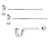 Westbrass Brass P-Trap 1/4-Turn Lavatory Kit Valves And Risers, Polished Nickel