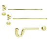 Westbrass  Brass P-Trap 1/4-Turn Lavatory Kit Valves And Risers, Polished Brass