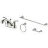 Seasons Anchor Point Two-Handle Bathroom Faucet With 3-Piece Accessory Kit And Quick Install Pop-Up In Brushed Nickel