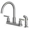 Seasons Westwind Double-Handle High-Arc Kitchen Faucet With Side Sprayer In Stainless Steel