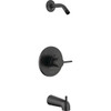 Delta Modern Round 14 Series Tub & Shower Trimless Showerhead In Matte Black