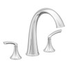 Symmons Elm Roman Tub Faucet, 6.812" Spout, 18.25" Center, Polished Chrome, 2 Handles