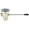 T & S Waste Drain Valve, Lever Handle, 3-1/2" X 2" & 1-1/2" Adapter