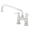 T & S Double Pantry Faucet, 17.9 Gpm, 12" Swing Nozzle, Polished Chrome