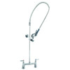 T & S Easyinstall Pre-Rinse, Spring Action, Deck Mount Base, 8" Centers, Wall Bracket