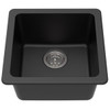 Winpro 17" Dual Mount Granite Composite Bar Sink In Black