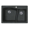 Swan Nero Granite Double Bowl Kitchen Sink 33" X 22"
