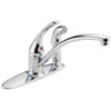 Delta Foundations Single Handle Standard Kitchen Faucet With Side Sprayer Chrome
