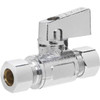 Homewerks 3/8" Od Comp Inlet X 3/8" Od Comp Outlet 1/4-Turn Straight Valve Chrm