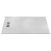 Castico 72" L X 36" W X 1.125" H Composite Stone Shower Pan Drain White Sand
