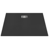 Castico 60" L X 42" W X 1.125" H Composite Stone Shower Pan Drain Graphite Sand