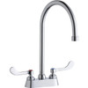 Elkay Bathroom Faucet, 1.5 Gpm, 8.5" Spout, 4" Center, Chrome, 2 Handles