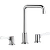 Elkay Food Service Faucet, 1.5 Gpm, 4" Center, Chrome, 2 Handles