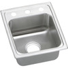 Elkay Single Bowl Stainless Steel Top Mount Bar Sink 15 X 17-1/2 X 7" 3 Hole