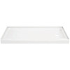 Delta 60 In. X 32 In. Alcove Shower Pan Base W/ Right Drain, High Gloss White
