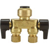 Tectite 1/2 Brass Push-To-Connect X 3/8 Inline Compr Dual Shut-Off Valve