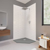 CASTICO Corner Neo 37"X37"X84" Solid Composite Stone Kit Subway Walls-Graphite
