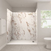 Castico 72x36x84" Solid Composite Stone Alcove Shower Kit Caramel Walls