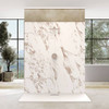 Castico 72x42x84" Solid Composite Stone Alcove Shower Kit Caramel Walls