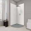 CASTICO Corner Round 37"X37"X84" Solid Composite Stone Kit Subway Walls Graphite