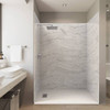 Castico 60x36x84" Solid Composite Stone Alcove Shower Kit Sierra Light Walls