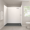 Castico 72x36x84" Solid Composite Stone Shower Kit Subway Walls