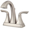 Pfister Bronson Bathroom Faucet, 1.2 Gpm, 5.375" Spout, 4" Center, Brushed Nickel