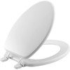 Bemis Elongated Wood Closed Front Toilet Seat In White Case Of 6