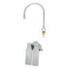 T&S Brass And Bronze Ledge-Mounted 2-Pedal Vlv Rigid Gsneck W/1.2 GPM Vr Aerator
