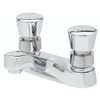 T & S Metering Faucet, 0.5 Gpm, 1.437" Spout, 4" Center, Polished Chrome
