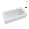 Streamline Nal-5700-Ch 66"X 32"Acrylic Alcove Bathtub White W/ RH Drain Chrome