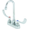 Chicago Faucets Sink Faucets, 2.2 Gpm, 6.75" Spout, 4" Center, Polished Chrome, Two Handle