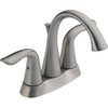Delta Lahara Centerset Lavatory Faucet, 1.2 Gpm, 4.625" Spout, 4" Center, 2 Handles