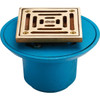Zurn Fd2254-Ip2-Bs4 2" Cast Iron Threaded Drain With 4" Square Brass Top