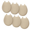 Bemis Easy-Clean Round Enameled Wood Closed Front Toilet Seats In Almond, Pack Of 6