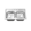 Seasons 33 In. Drop-In Double Bowlstainless Steel Kitchen Sink, 21 Gauge, 3 Hole, ADA