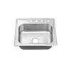 Seasons 25 In. Drop-In Single Bowl Stainless Steel Kitchen Sink, 22 Gauge, 4 Hole