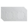 Fasade 2'X4' Art Deco Glue Up Ceiling Panel, Matte White, Package Of 5