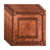 Fasade 2'X2' Coffer Lay Ceiling Panel, Moonstone Copper, Package Of 5