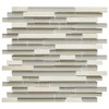 Abolos Linear 12 X 12 In. Multi-Finish Glass/Stone Mosaic Tile (Sugar And Cream) (11-Box)
