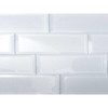 Abolos Frosted Elegance 3x12" Blue Glass Beveled Subway Wall Tile, Case Of 44