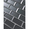 Abolos Forever 3 X 6 Gray Glass Beveled Subway Tile, Box Of 112